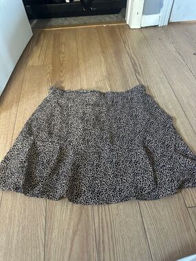 Women's Printed Mini Skirt - Beige Leopard